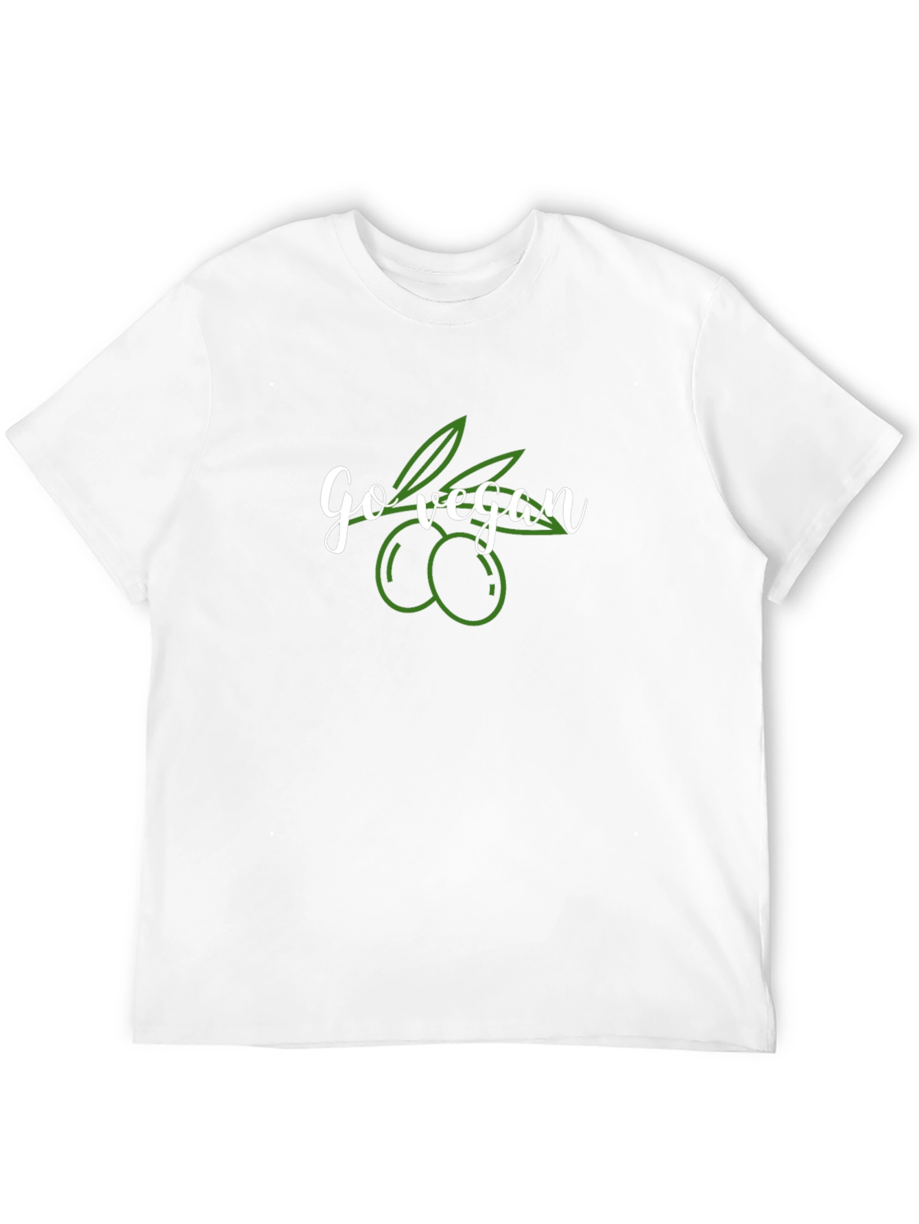 Camiseta Negra Go Vegan con Diseño de Aceitunas
