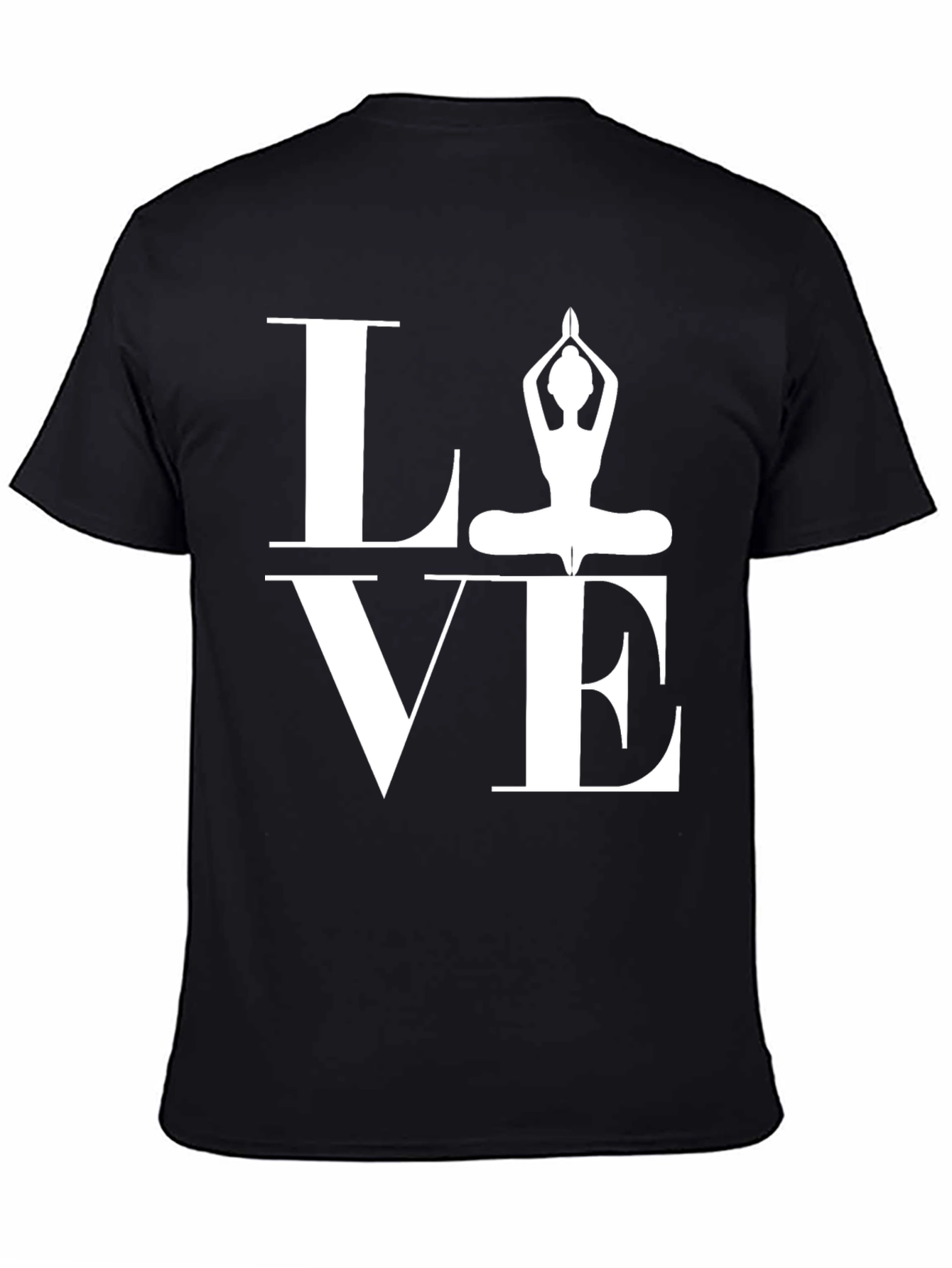 Camiseta Negra LOVE Yoga para Hombre