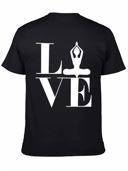 Camiseta Negra LOVE Yoga para Hombre