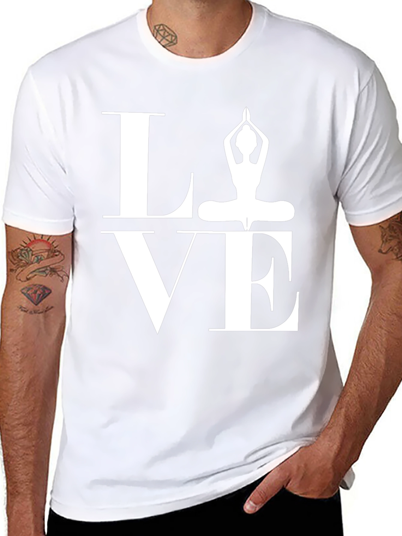 Camiseta Negra LOVE Yoga para Hombre