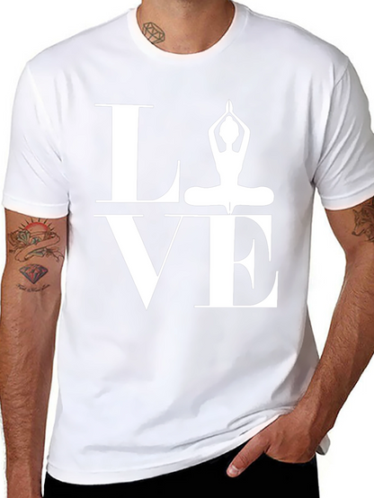 Camiseta Negra LOVE Yoga para Hombre