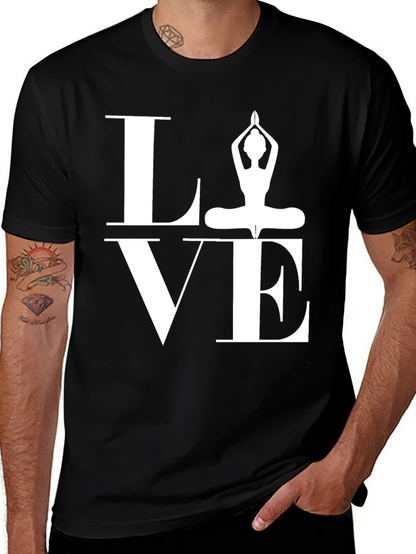 Camiseta Negra LOVE Yoga para Hombre
