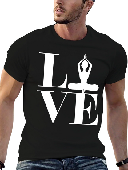 Camiseta Negra LOVE Yoga para Hombre