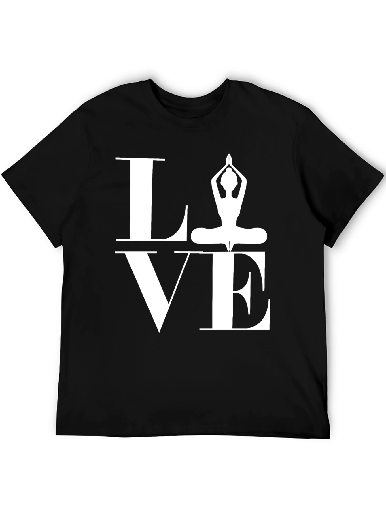 Camiseta Negra LOVE Yoga para Hombre