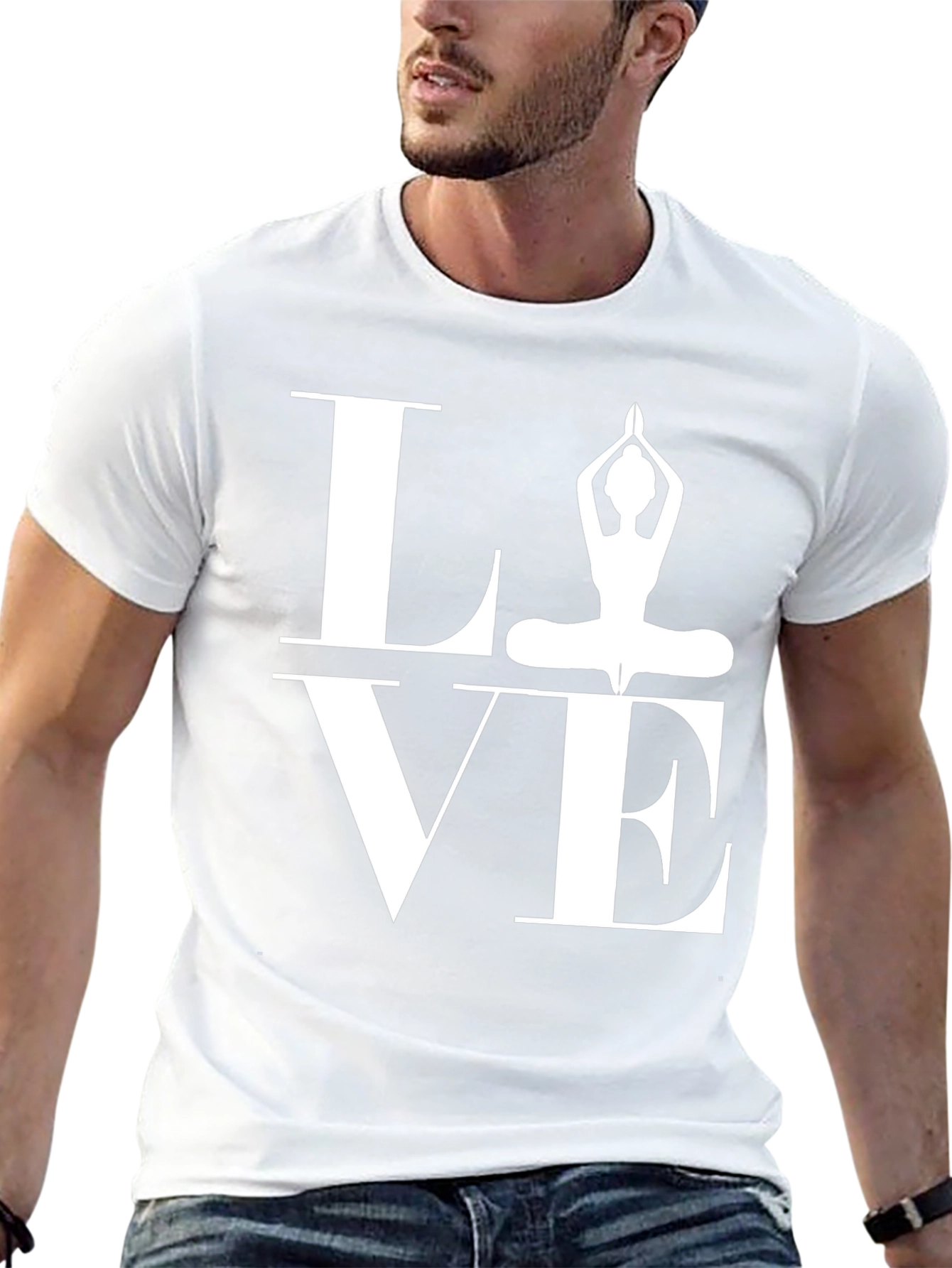 Camiseta Negra LOVE Yoga para Hombre
