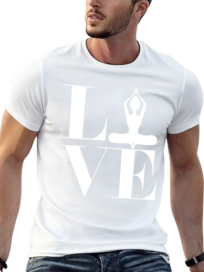 Camiseta Negra LOVE Yoga para Hombre