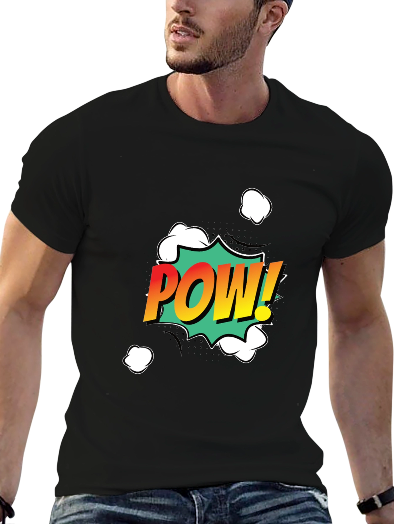 Camiseta Negra POW! Estilo Cómic