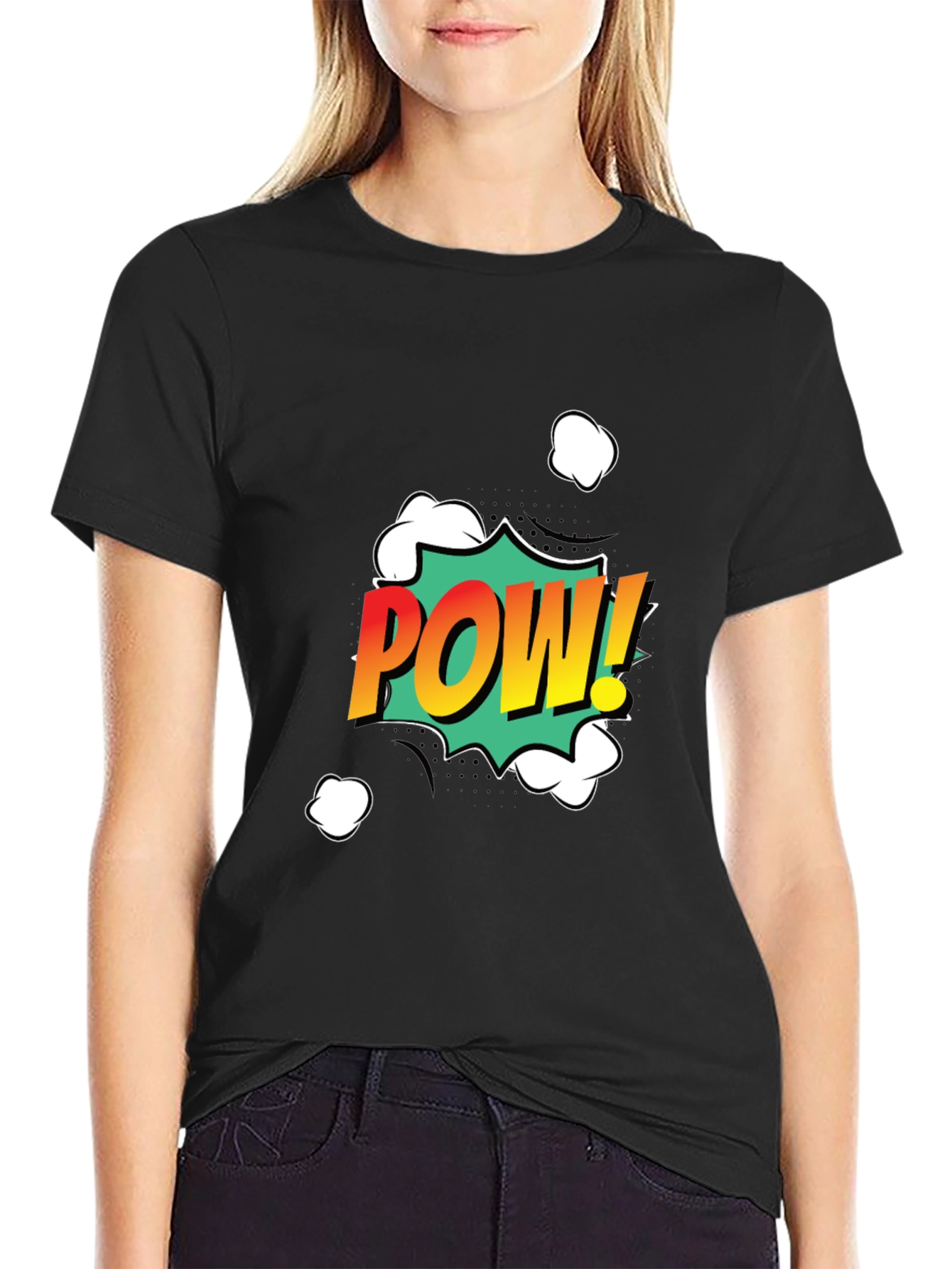 Camiseta Negra POW! Estilo Cómic