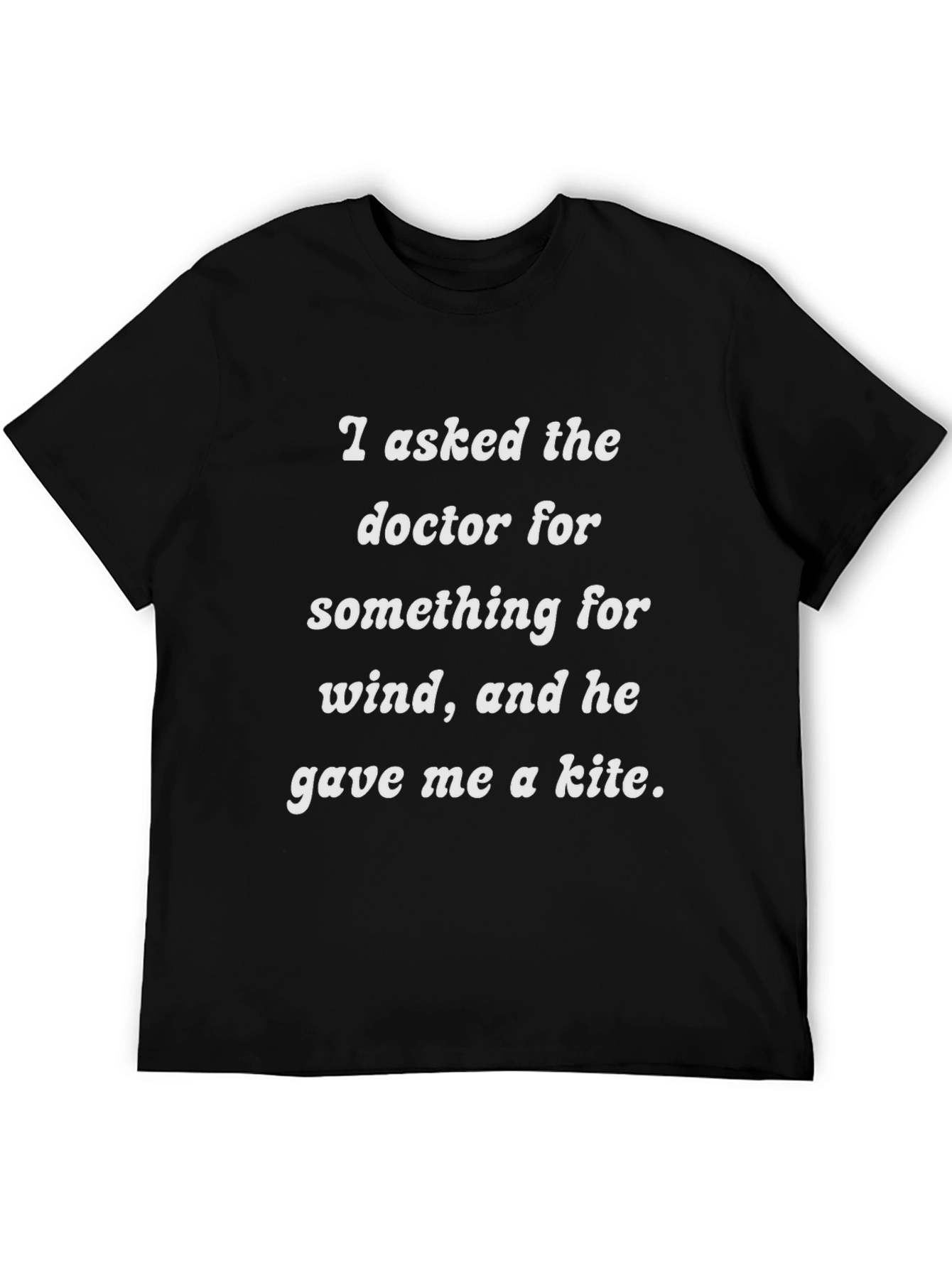 Camiseta Negra Humor Médico Viento y Cometa