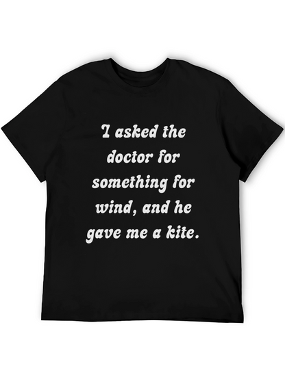 Camiseta Negra Humor Médico Viento y Cometa