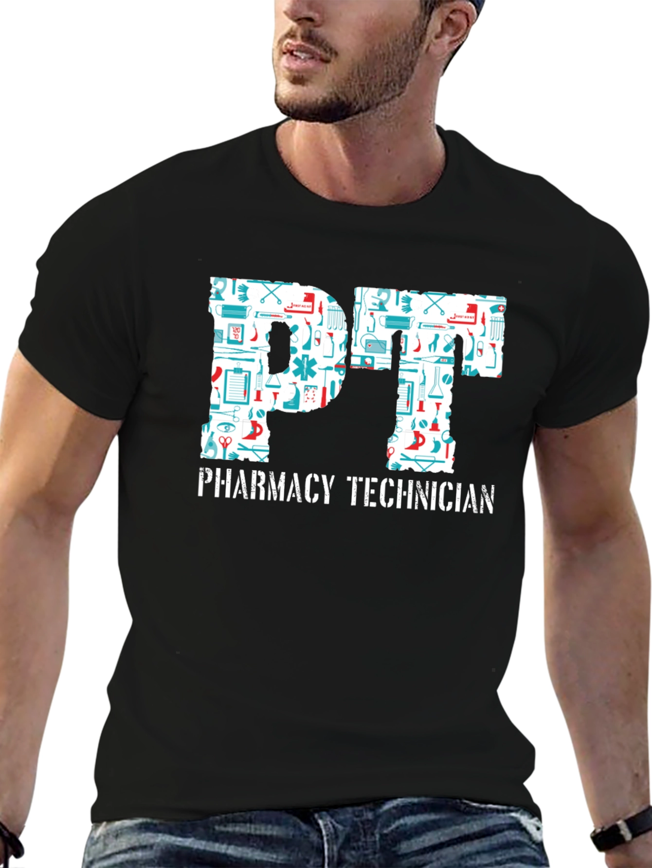 Camiseta Negra PT Pharmacy Technician