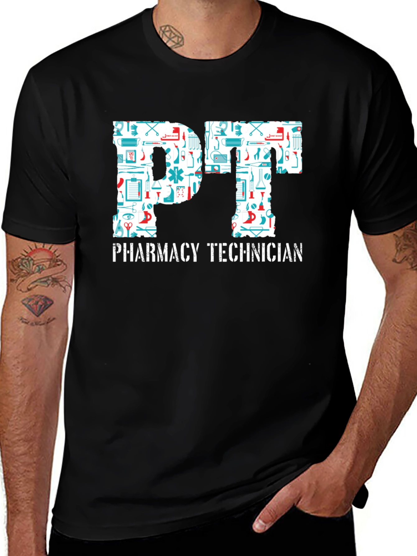 Camiseta Negra PT Pharmacy Technician