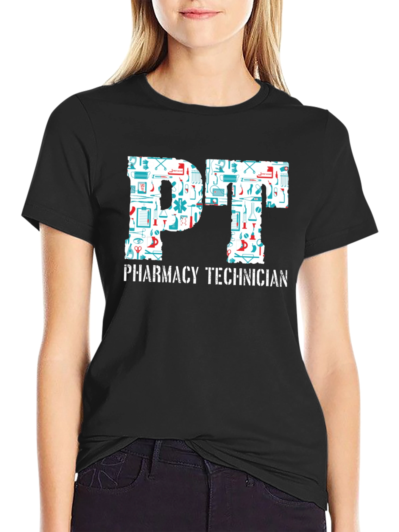 Camiseta Negra PT Pharmacy Technician