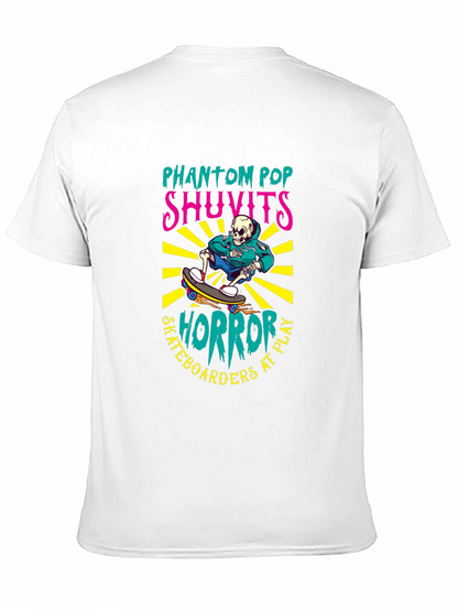 Camiseta Negra con Diseño de Skateboarding Horror