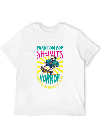 Camiseta Negra con Diseño de Skateboarding Horror