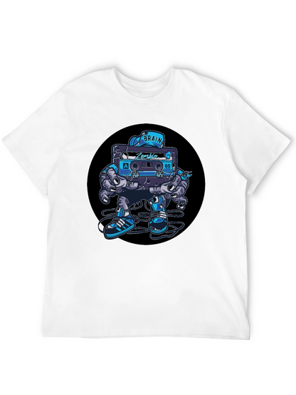 Camiseta Negra con Diseño de Casete Zombie Cerebro