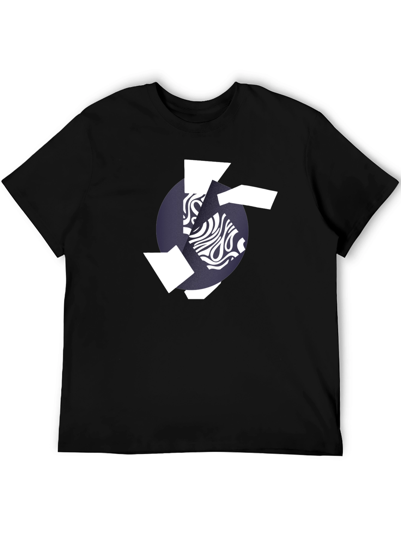 Camiseta Negra Hombre Diseño Abstracto Moderno
