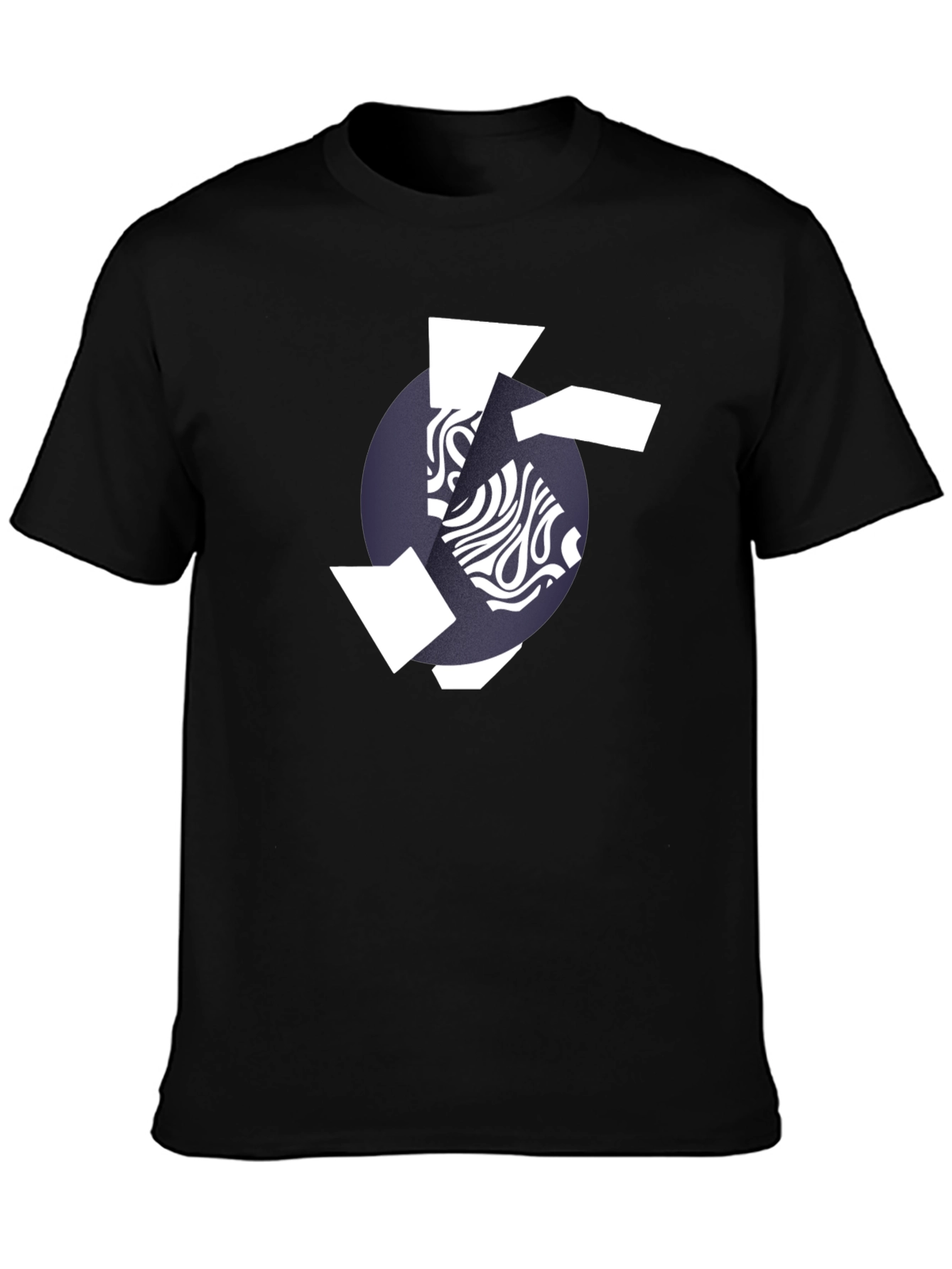 Camiseta Negra Hombre Diseño Abstracto Moderno