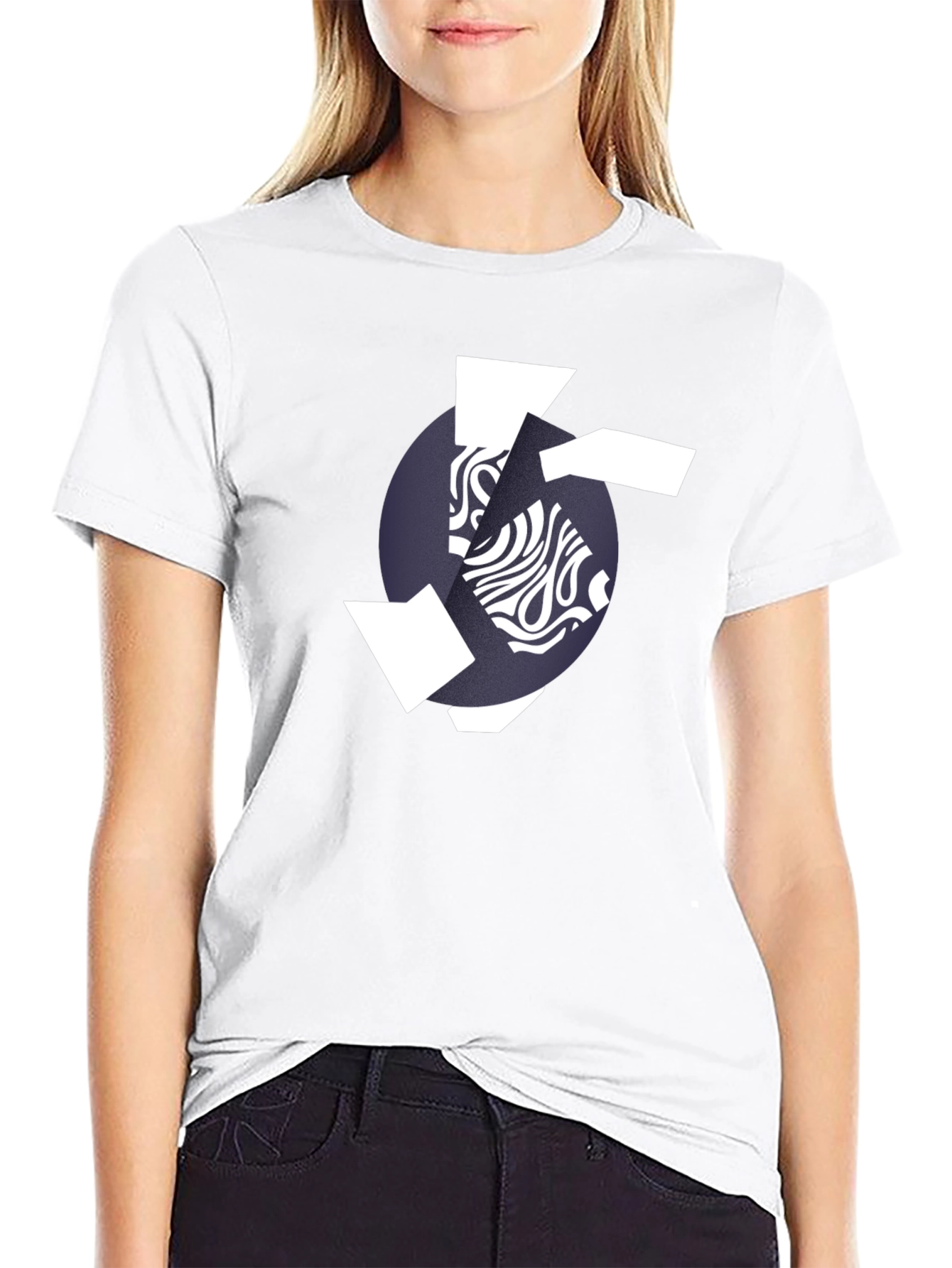Camiseta Negra Hombre Diseño Abstracto Moderno