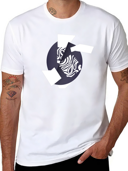 Camiseta Negra Hombre Diseño Abstracto Moderno