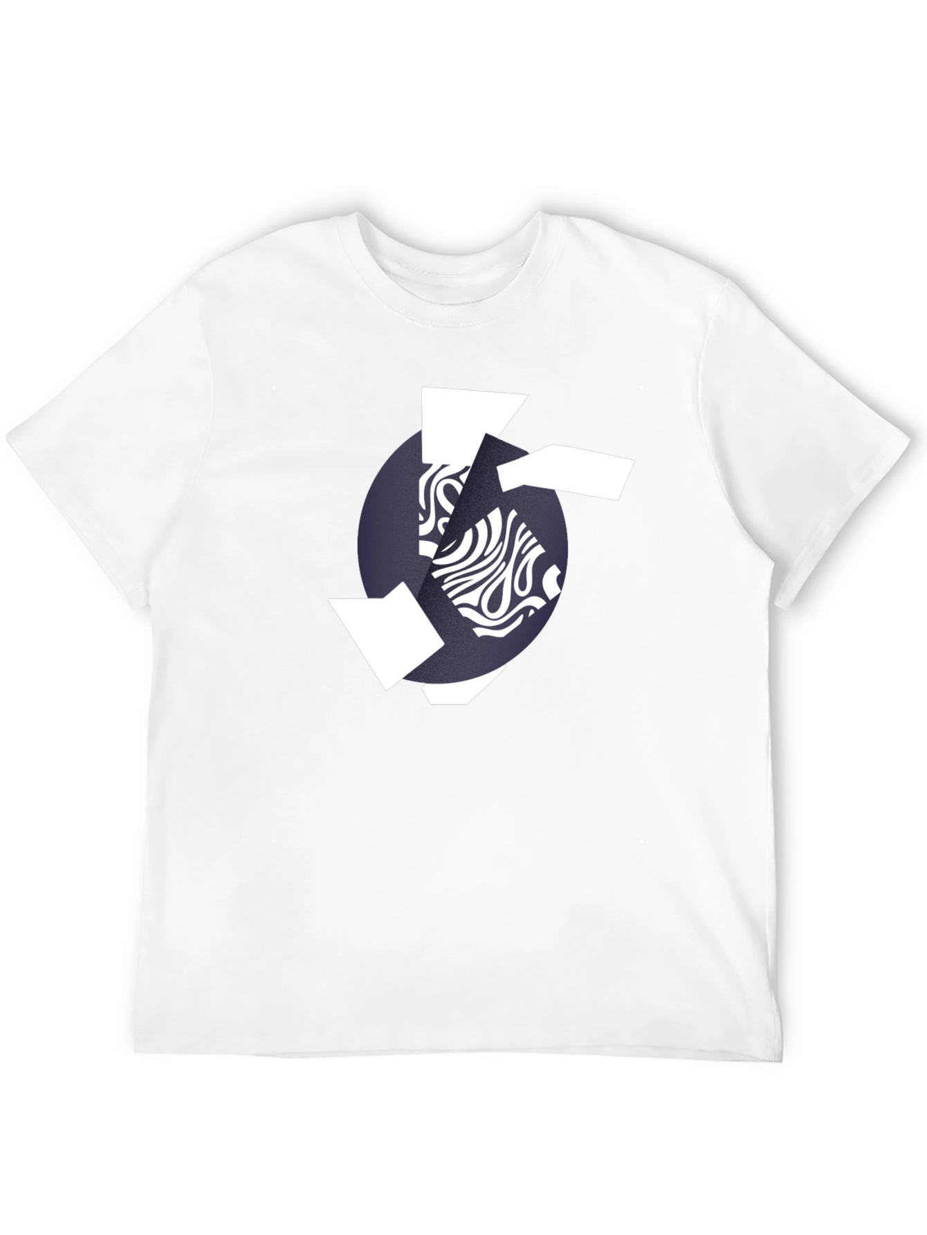 Camiseta Negra Hombre Diseño Abstracto Moderno