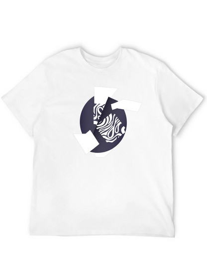 Camiseta Negra Hombre Diseño Abstracto Moderno