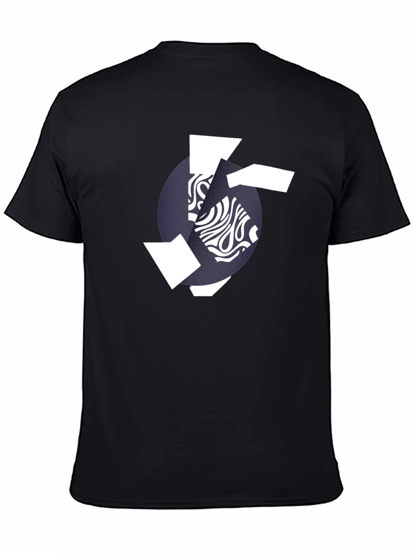 Camiseta Negra Hombre Diseño Abstracto Moderno