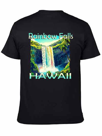 Camiseta Negra Hawaii Rainbow Falls