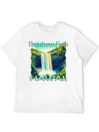 Camiseta Negra Hawaii Rainbow Falls