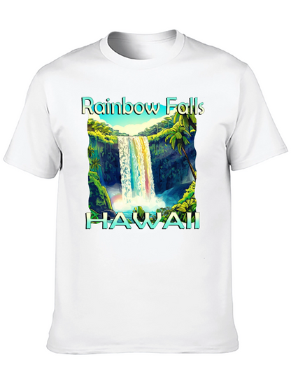 Camiseta Negra Hawaii Rainbow Falls