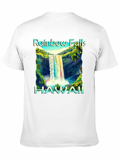 Camiseta Negra Hawaii Rainbow Falls