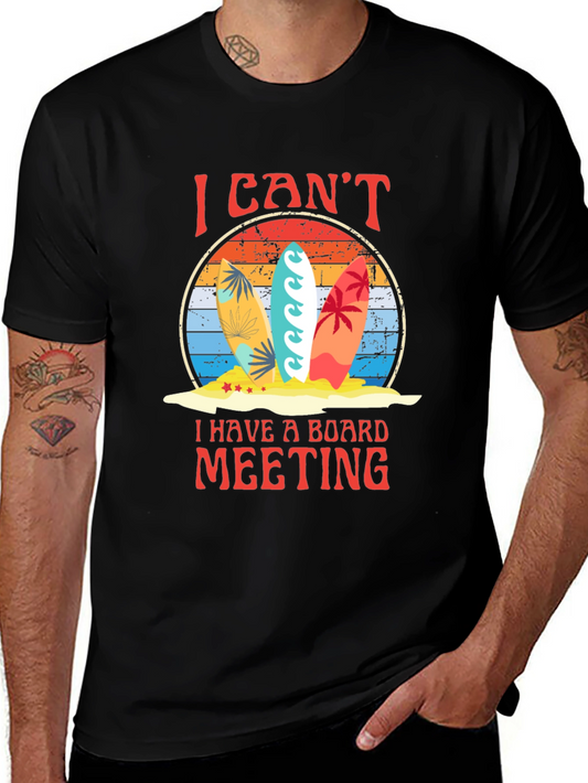 Camiseta Negra con Diseño de Surf - Reunión de Tabla