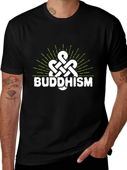 Camiseta Negra con Diseño Budista