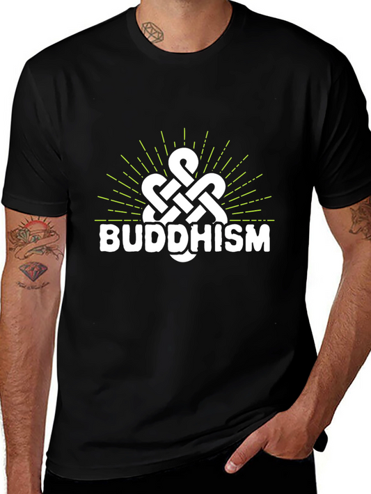 Camiseta Negra con Diseño Budista