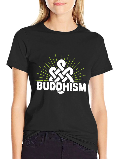 Camiseta Negra con Diseño Budista