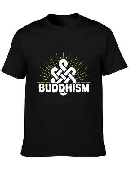 Camiseta Negra con Diseño Budista