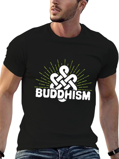 Camiseta Negra con Diseño Budista