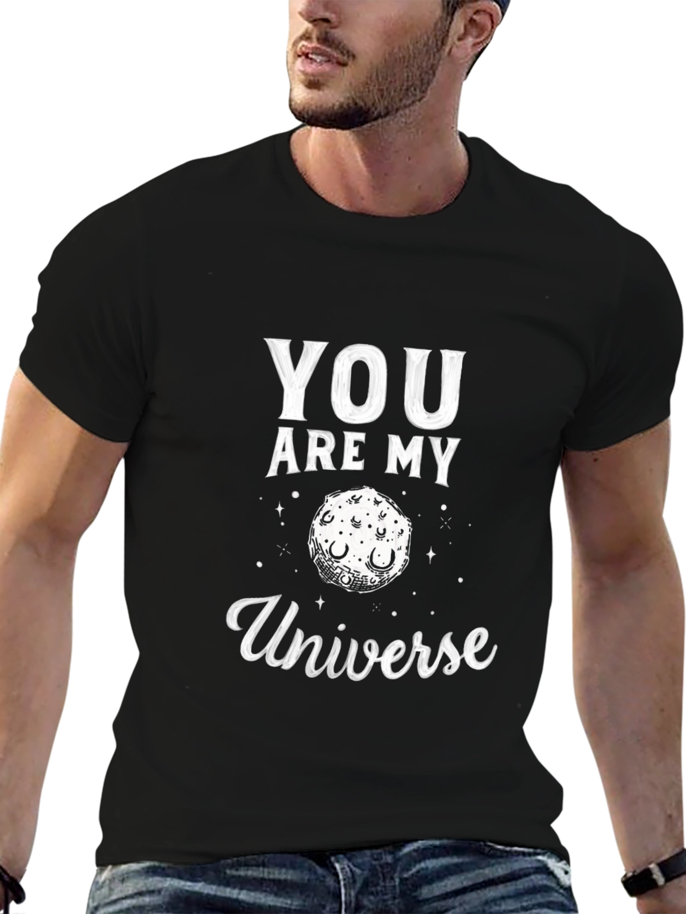 Camiseta Negra You Are My Universe para Hombre