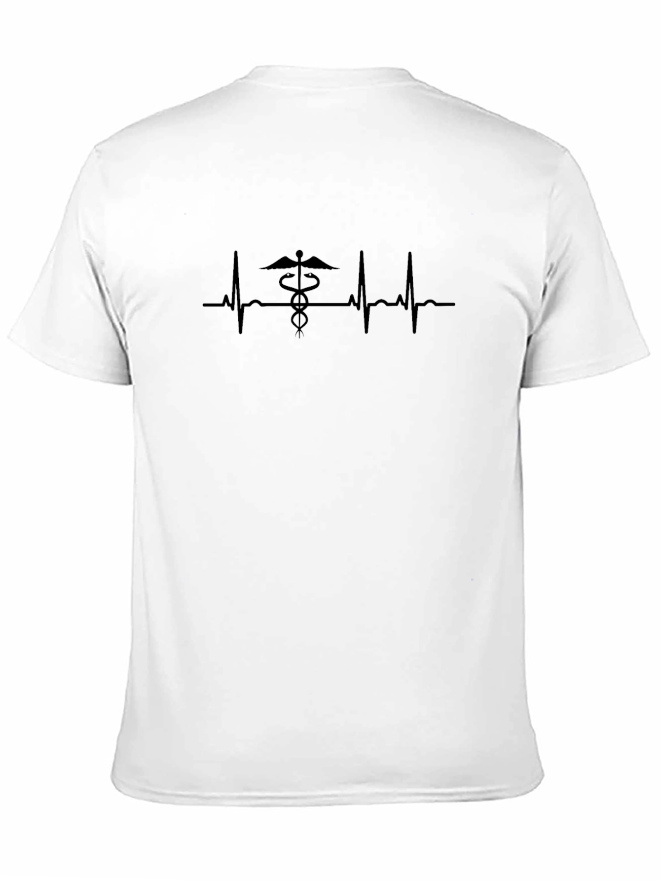 Camiseta Negra con Caduceo y Latido