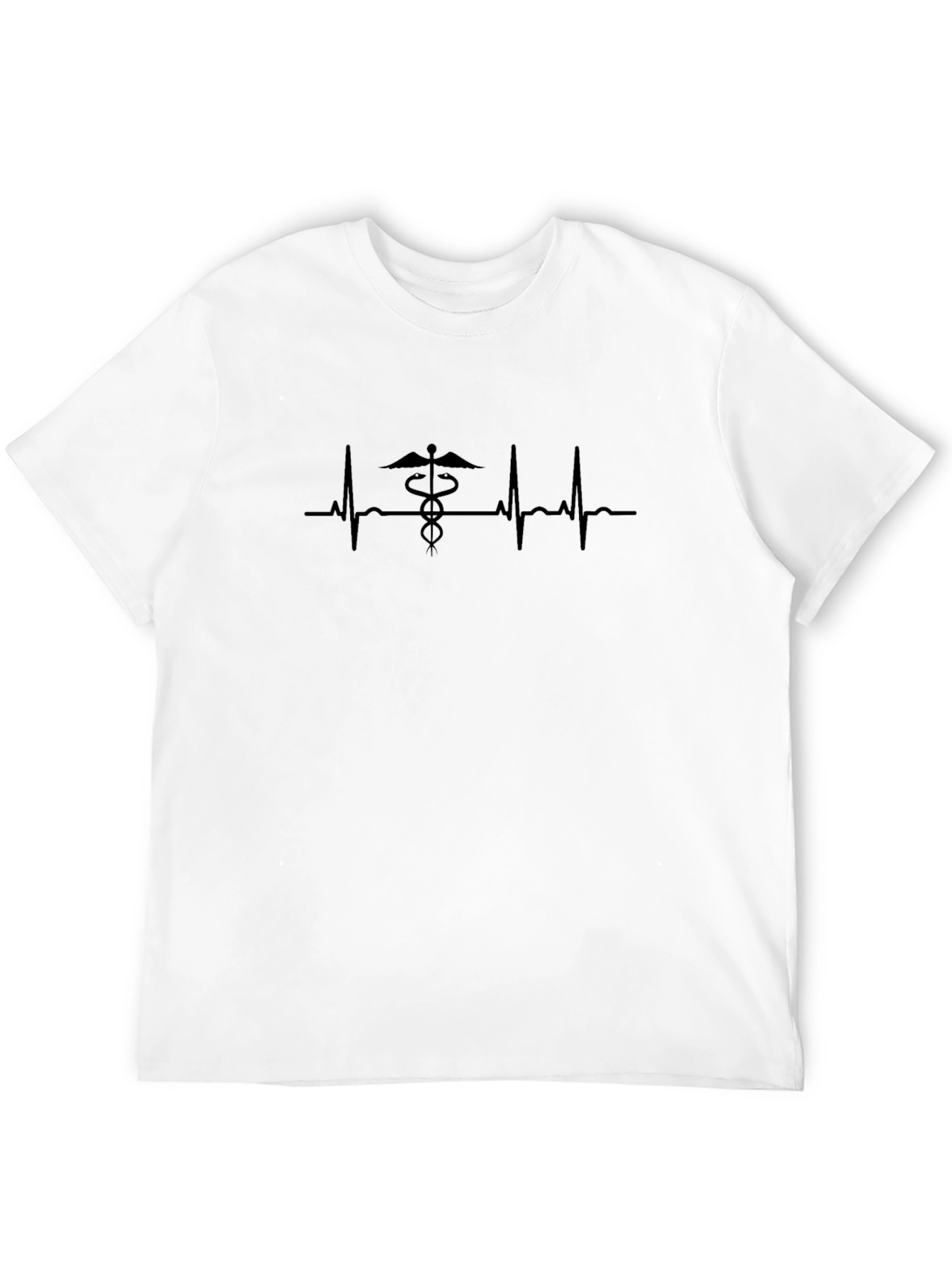 Camiseta Negra con Caduceo y Latido