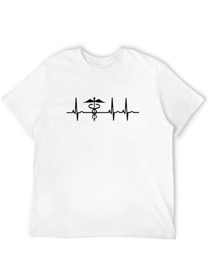 Camiseta Negra con Caduceo y Latido