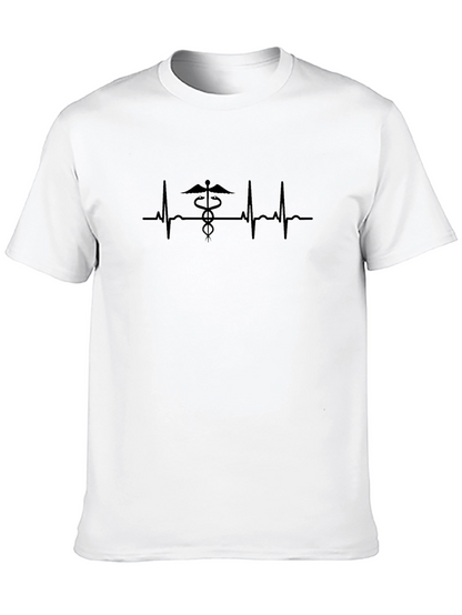 Camiseta Negra con Caduceo y Latido