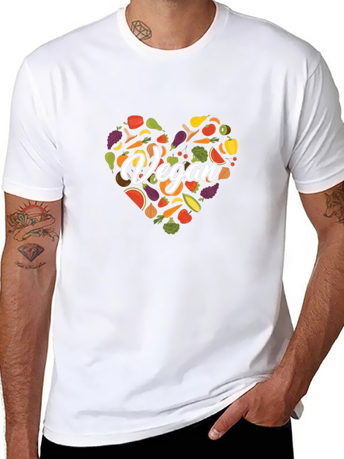Camiseta Vegana Corazón Vegetales