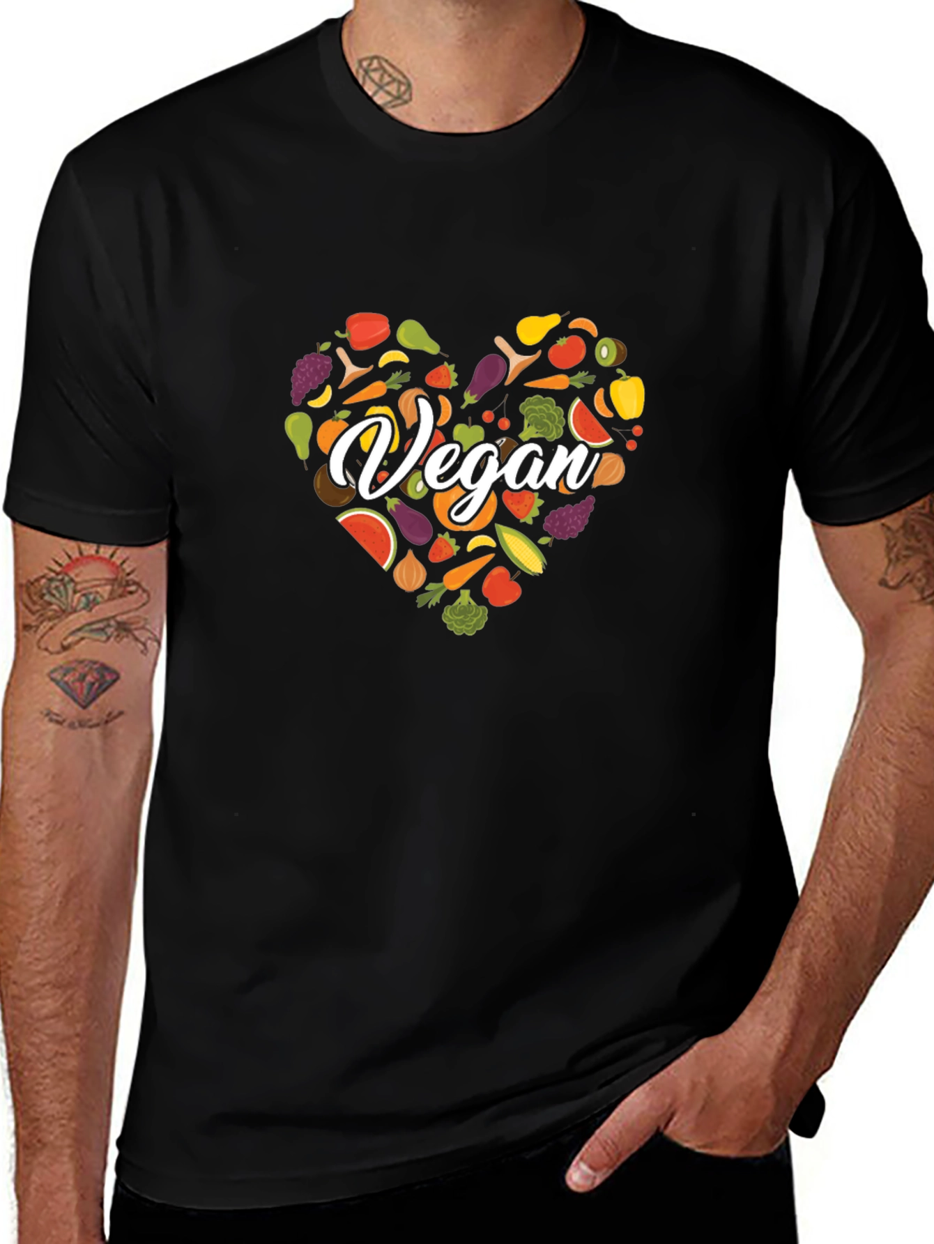 Camiseta Vegana Corazón Vegetales