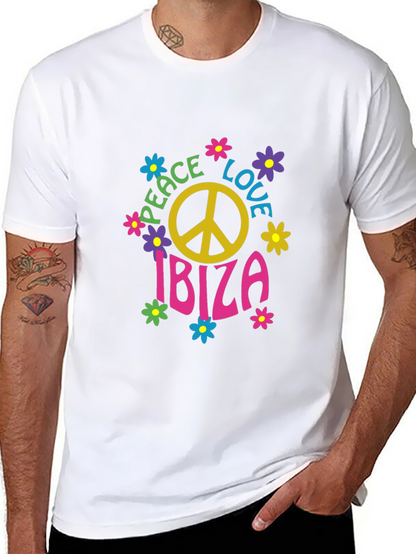 Camiseta Negra Hippie Ibiza Paz y Amor