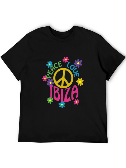 Camiseta Negra Hippie Ibiza Paz y Amor
