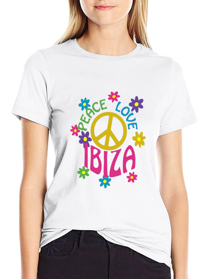 Camiseta Negra Hippie Ibiza Paz y Amor