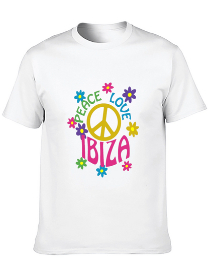 Camiseta Negra Hippie Ibiza Paz y Amor