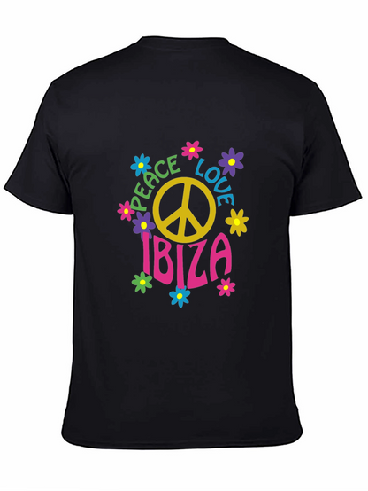 Camiseta Negra Hippie Ibiza Paz y Amor