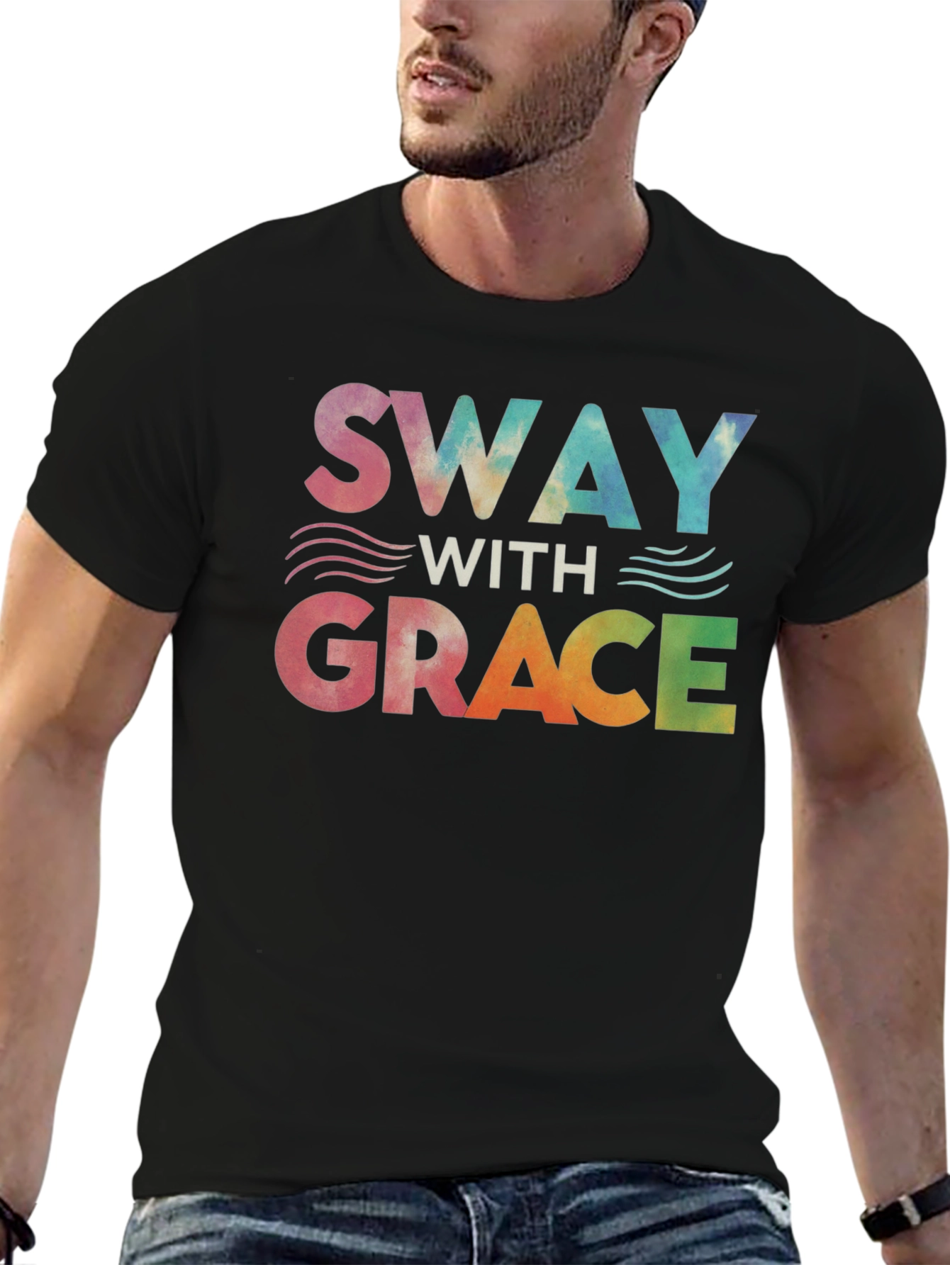 Camiseta Negra Sway With Grace Tie Dye